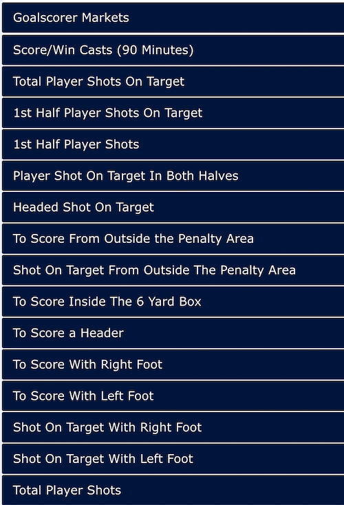 player props markets example