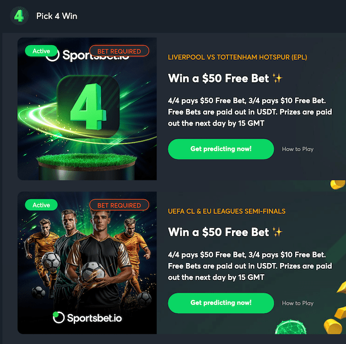 Sportsbet.io Pick 4 Win Explained